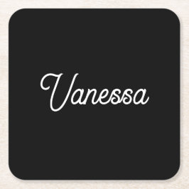 Professioneel handgeschreven naam zwart op maat kartonnen onderzetters