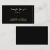 Professioneel Handgeschreven Script Gold Plain Lux Visitekaartje (Voorkant / Achterkant)