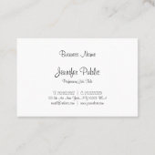 Professioneel handgeschreven script Modern gestroo Visitekaartje (Achterkant)