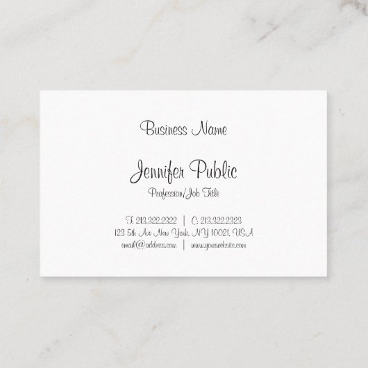 Professioneel handgeschreven script Modern gestroo Visitekaartje (Achterkant)