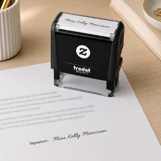 Professioneel handtekening naam bedrijf zelfinktende stempel