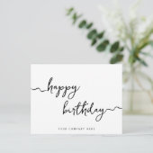 Professioneel handtekening script verjaardag zakel briefkaart (Staand voorkant)