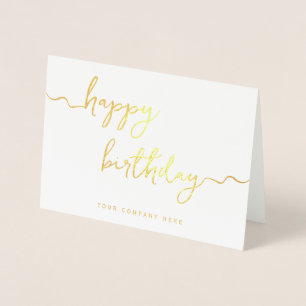 Professioneel Handtekenscript Corporate Birthday Folie Kaarten