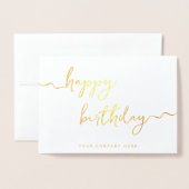 Professioneel Handtekenscript Corporate Birthday Folie Kaarten (Voorkant met envelop)