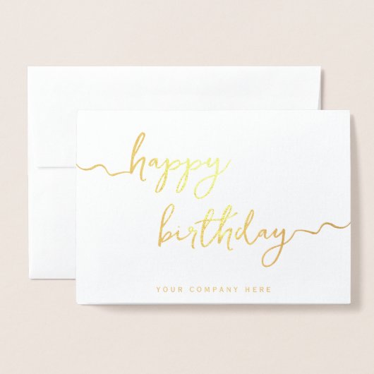 Professioneel Handtekenscript Corporate Birthday Folie Kaarten (Voorkant met envelop)
