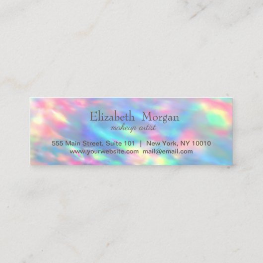 Professioneel hart Irijdescent Opal Holographic Klantenkaartje (Achterkant)