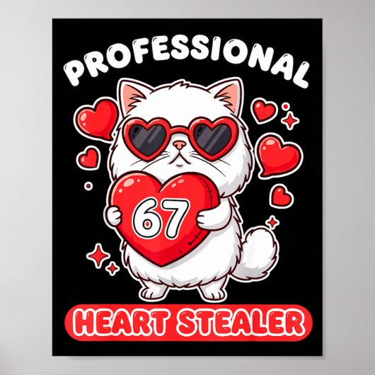 Professioneel Hartendief 67 Meme 6 7 Lapjeskat Poster (Voorkant)
