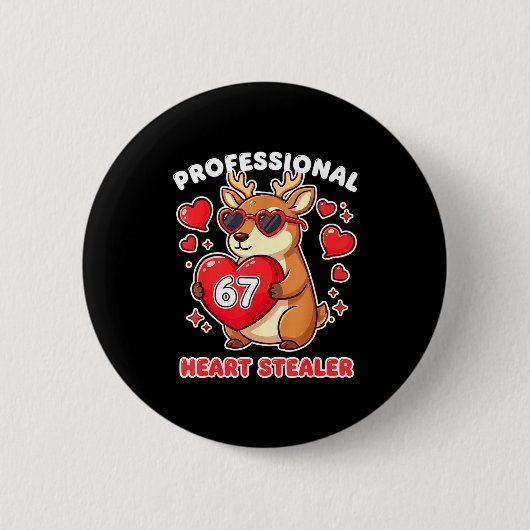 Professioneel Hartendief Valentijn 67 Meme 6 7 Ronde Button 5,7 Cm (Voorkant)