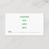 Professioneel, helder en groen Visitekaartje (Achterkant)