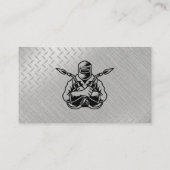 Professioneel helder glanzend metaal zilver lassen visitekaartje (Achterkant)