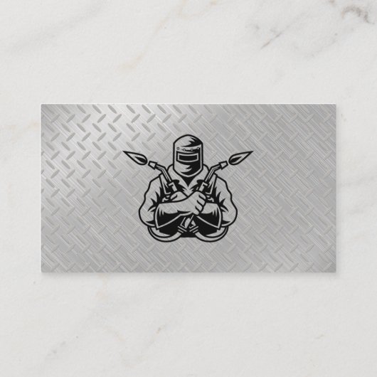 Professioneel helder glanzend metaal zilver lassen visitekaartje (Achterkant)