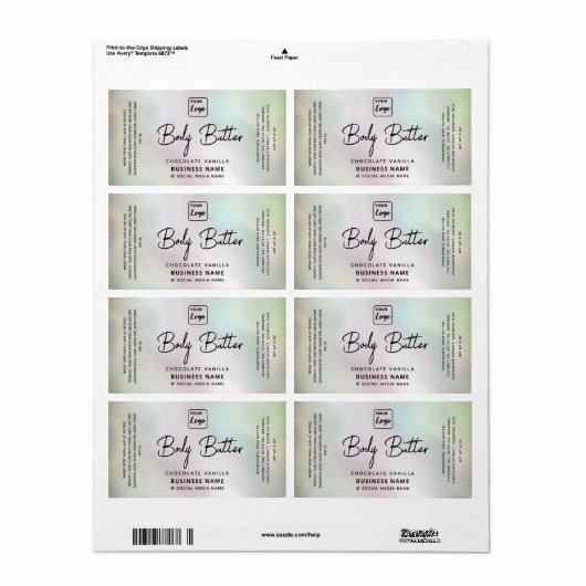 Professioneel holografisch logo voor typografie etiket (Full Sheet)