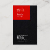 Professioneel hoogwaardig zwart rood minimalistisc visitekaartje (Voorkant)