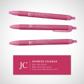 Professioneel Hotroze Monogram Minimalistisch Logo Zwarte Inkt Pen