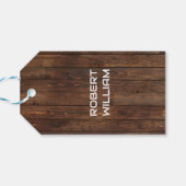 Professioneel Houtbewerker | Donkere Houten Timmer Cadeaulabel (Achterkant Horizontaal)