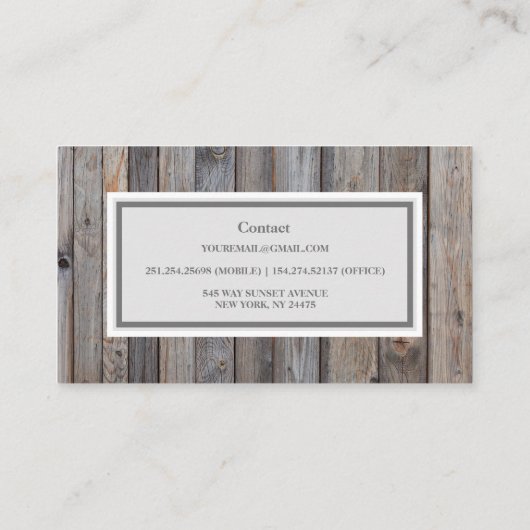 Professioneel houten Visitekaartje (Achterkant)