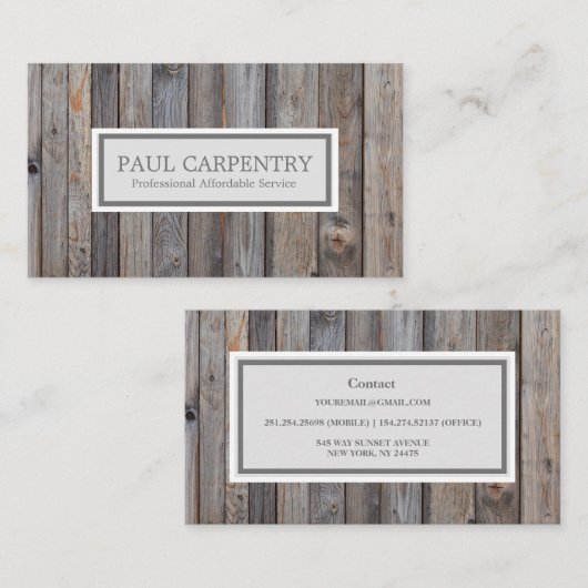 Professioneel houten Visitekaartje (Voorkant / Achterkant)