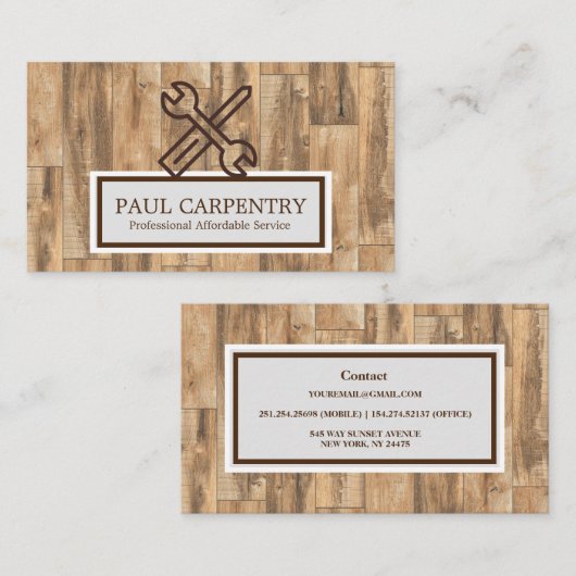 Professioneel houten Visitekaartje (Voorkant / Achterkant)