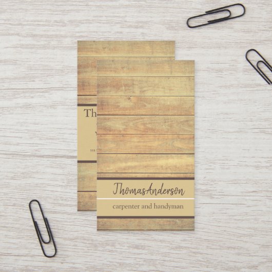 Professioneel houtstructuur verweerd hout minimali visitekaartje (Voorkant / Achterkant in situ)