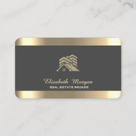 Professioneel huis dak onroerend goed grijs visitekaartje