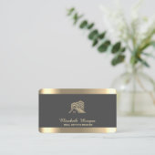 Professioneel huis dak onroerend goed grijs visitekaartje (Staand voorkant)