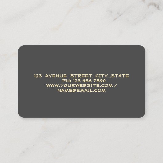 Professioneel huis dak onroerend goed grijs visitekaartje (Achterkant)