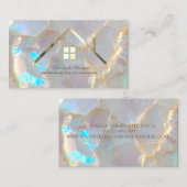 Professioneel huis makelaar Opal Stone Visitekaartje (Voorkant / Achterkant)
