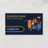 Professioneel Huis Reiniging Roos Navy Blue Visitekaartje (Voorkant)