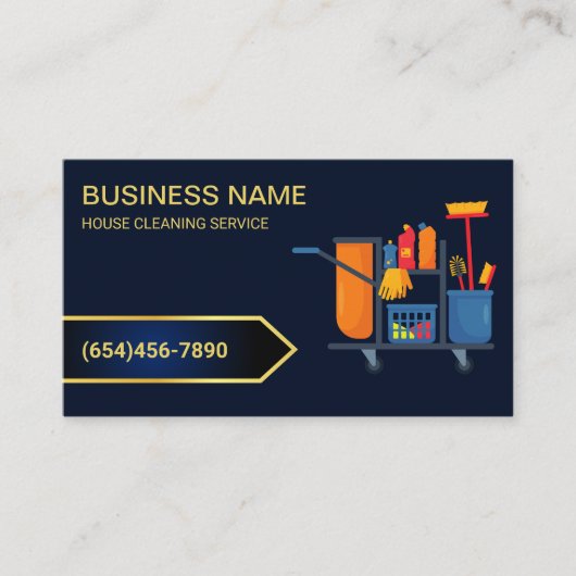 Professioneel Huis Reiniging Roos Navy Blue Visitekaartje (Voorkant)