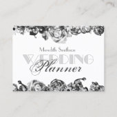 Professioneel Huwelijksplanner Elegant Zwart & Wit Visitekaartje (Voorkant)