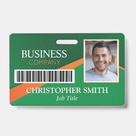 Professioneel ID-badge voor groen personeel Badge (Voorzijde)