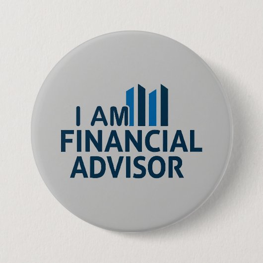 Professioneel Ik ben Financieel Adviseur Ronde Button 7,6 Cm (Voorkant)