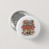 Professioneel improviserend werkende moeder Funny Ronde Button 3,2 Cm (Voorkant /achterkant)