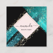 Professioneel ingelijste gouden schoonheid Logo tr Vierkante Visitekaartje (Voorkant)