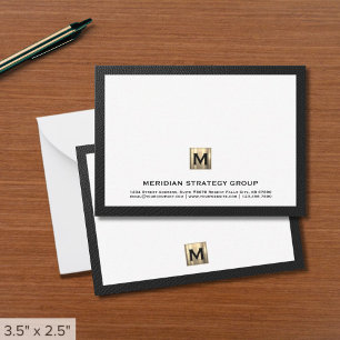 Professioneel Initiaal met monogram Notitiekaartje