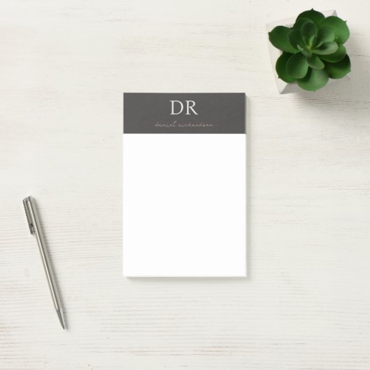 Professioneel Initiaal & Script Naam Monogram Post-it® Notes (Kantoor)