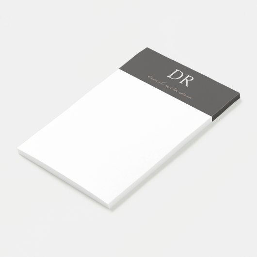 Professioneel Initiaal & Script Naam Monogram Post-it® Notes (Schuin)
