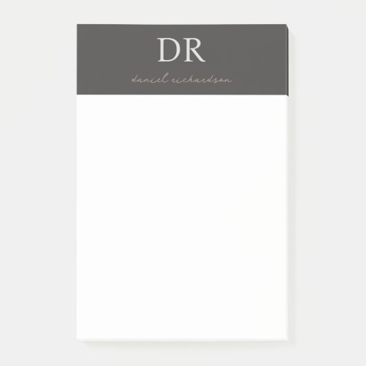 Professioneel Initiaal & Script Naam Monogram Post-it® Notes (Voorkant)