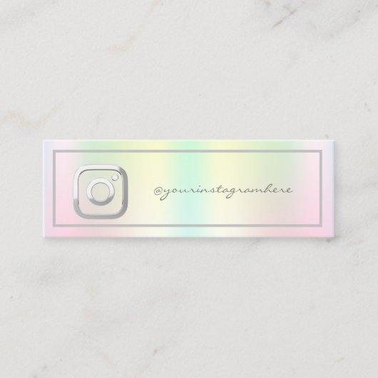 Professioneel Instagram Holografische Visitekaart Mini Visitekaartje (Voorkant)