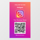 Professioneel Instagram Logo Volg Me Qr Code Raamsticker (Vel)