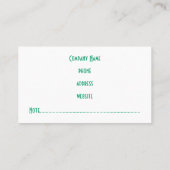 Professioneel Jade Groen Visitekaartje (Achterkant)