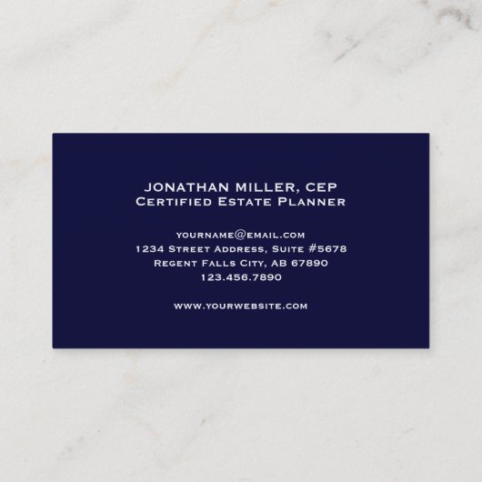 Professioneel juridisch Visitekaartje (Achterkant)