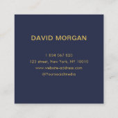 Professioneel jurist Justice Logo Navy en Gold Vierkante Visitekaartje (Achterkant)