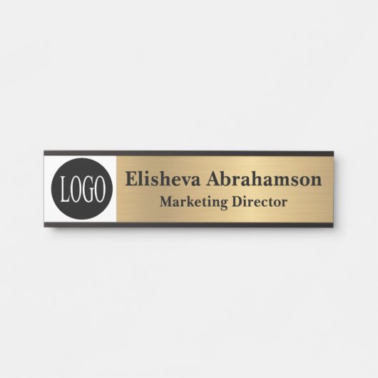 Professioneel Kantoor deurteken Gouden Naam Bord Deurbordje (Voorkant)