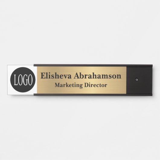 Professioneel Kantoor deurteken Gouden Naam Bord Deurbordje (Voorkant)