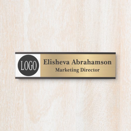 Professioneel Kantoor deurteken Gouden Naam Bord Deurbordje (Voorkant)