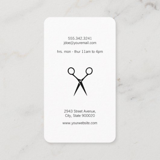 Professioneel Kapper Visitekaartje (Achterkant)