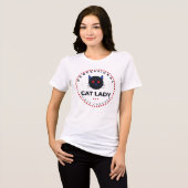 Professioneel Kat Dame Sinds Ondertussen Grappige Tri-Blend Shirt (Voorkant volledig)