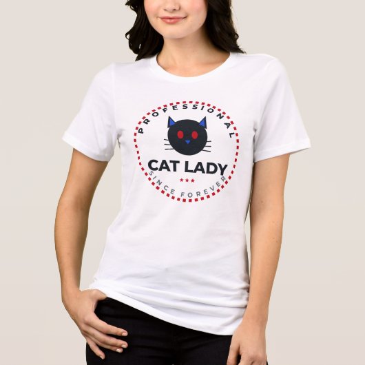 Professioneel Kat Dame Sinds Ondertussen Grappige Tri-Blend Shirt (Voorkant)
