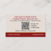 Professioneel Kerstman Bedankt Review QR Code Visitekaartje (Achterkant)